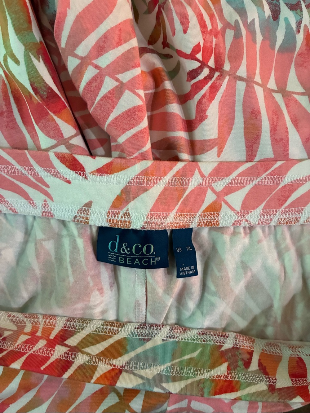 d&co. Beach XL Tropical Palm Print Wide Leg Resort Pants - Picture 4 of 8